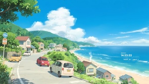 夏日宁静海边