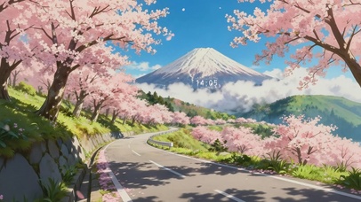 雪山樱花公路