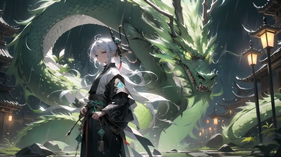 雨中青龙阁少女