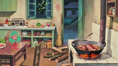 厨房里炖着红烧肉