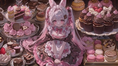 甜品店兔耳女孩