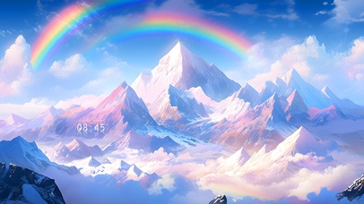 彩虹雪山