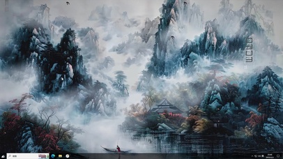 国风山水插画-桌面主题