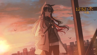 晚霞下的猫耳少女