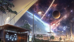 4k 治愈宇宙外星城市风光