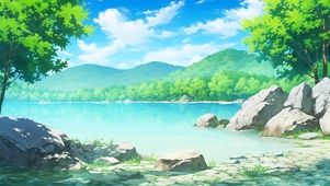 波光粼粼的湖水