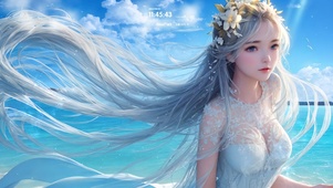 浪漫海边美女