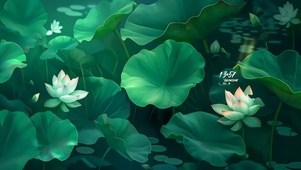 荷花池塘