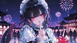 艾莲-烟花下的少女