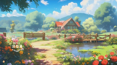 护眼房屋花草树木