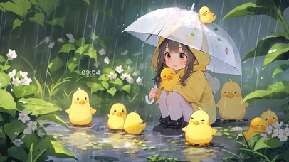 4K可爱治愈开心鸭女孩