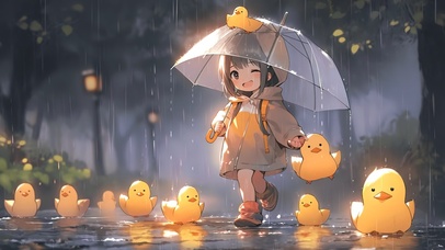 4K可爱治愈小黄鸭