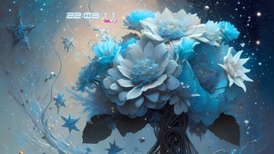 天蓝色花