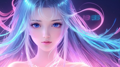 赛博风炫彩唯美女生
