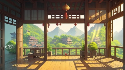 治愈庭院外风光