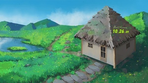护眼蓝天白云绿景