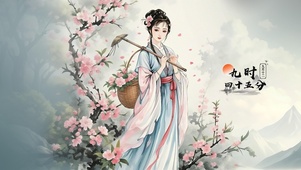 国风水墨-黛玉葬花