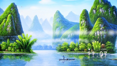 插画桂林山水