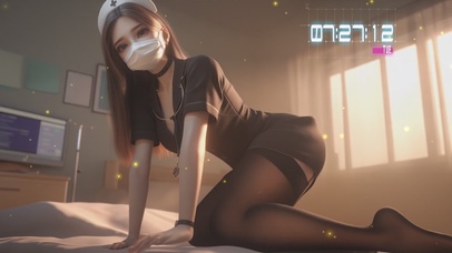 美女护士的笑容如同春日的花朵