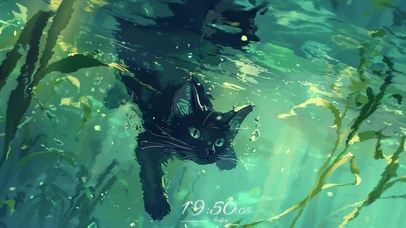 夏日 小猫 戏水