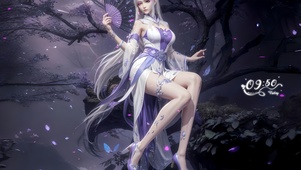 折扇美女