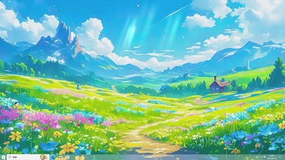 动漫风格AI护眼插画-桌面主题