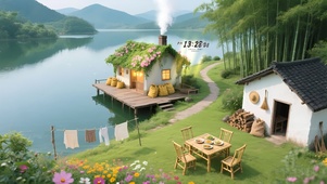 山林湖景小屋