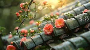 屋顶花雨