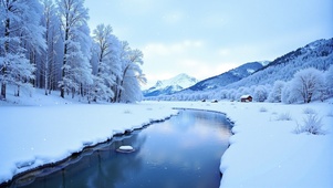 雪原河流