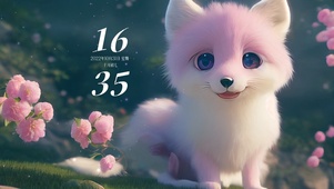 可爱粉色甜美狐狸