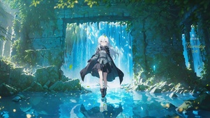 瀑布山洞少女