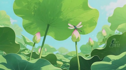 蜻蜓与荷塘