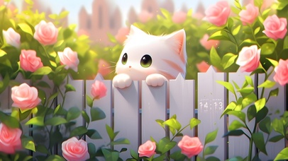 花丛治愈小猫咪