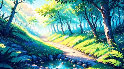 4k绿色森林小路