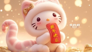 猫咪祝你新年快乐
