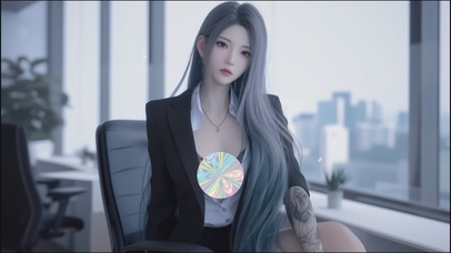 眨眼动态~都市办公室女孩