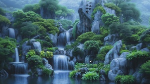 溪流瀑布