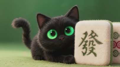 可爱发财小黑猫