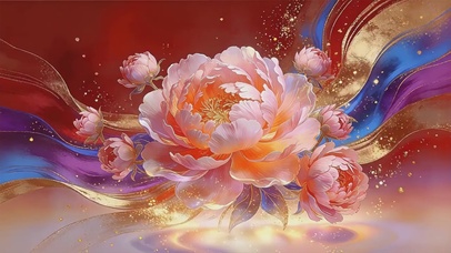 国风奢华牡丹花