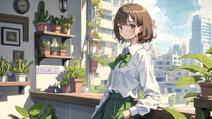 阳台清纯女孩