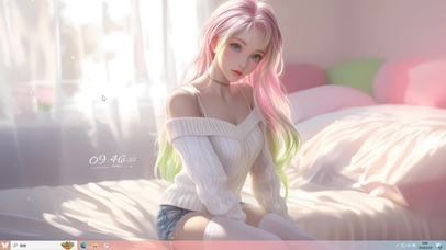 香肩白丝毛衣女孩主题