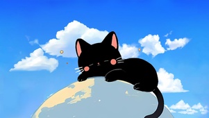 睡觉的小黑猫