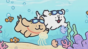 线条小狗海底治愈漫游