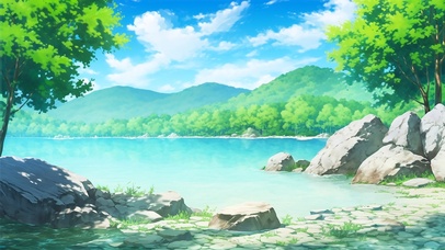 波光粼粼的湖水