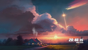 夕阳房屋