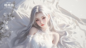 治愈白发美少女