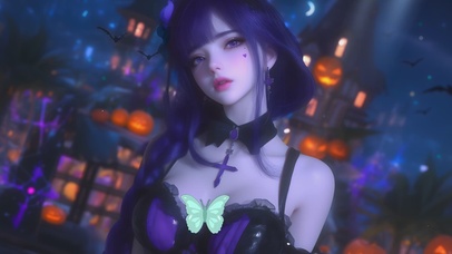 万圣节可爱女孩