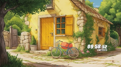 护眼花园房屋景色