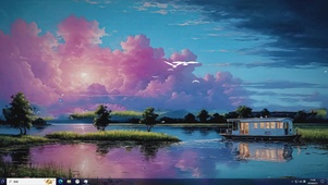粉色云风景-桌面主题