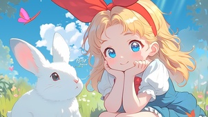 小女孩和小兔